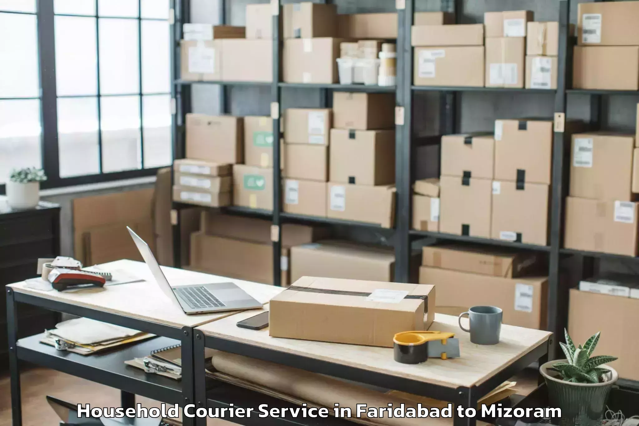 Leading Faridabad to Thenzawl Household Courier Provider